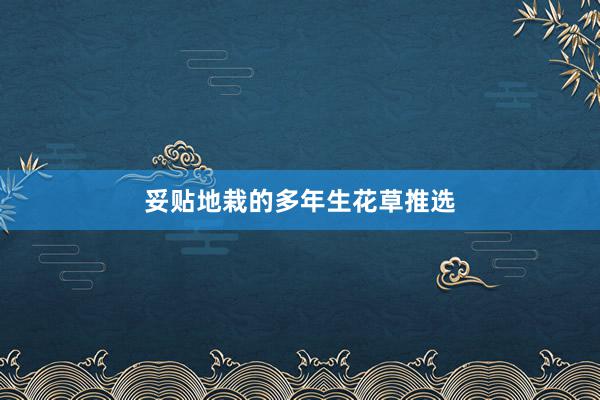 妥贴地栽的多年生花草推选